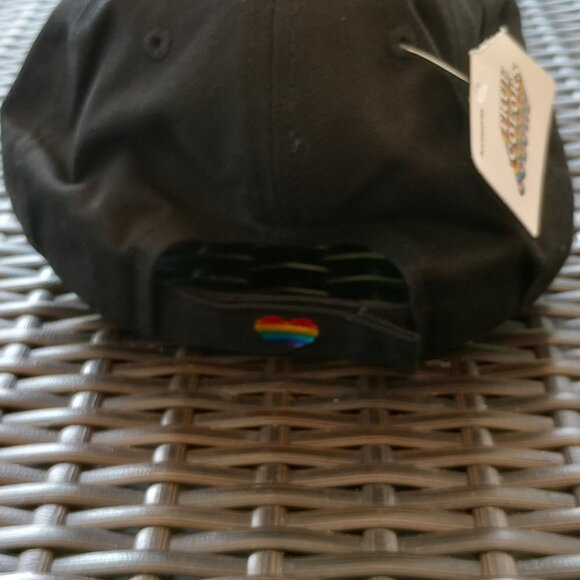 PRIDE HAT BLACK BASEBALL HAT RAINBOW HAT GAY PRIDE HAT NEW VELCRO ADJUST CLOSE - Picture 3 of 11